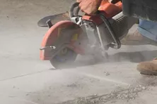 Cutting a Concrete Pad