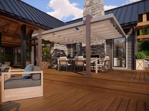Party Ready Deck With Shaded Pergola And Relaxation Area