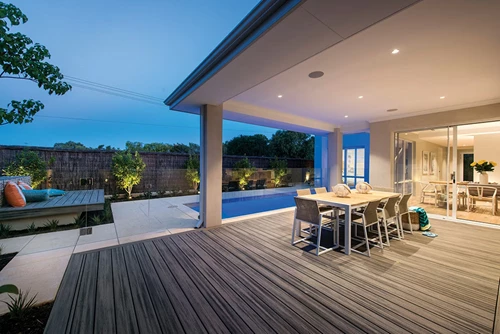 Stone Patio Poolside Summer Oasis