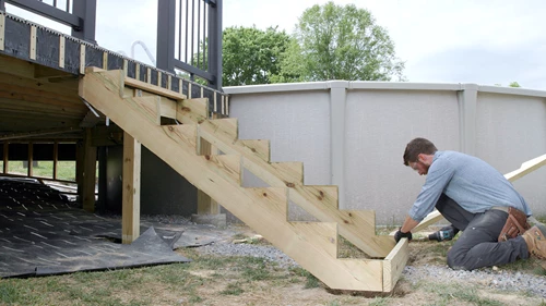 Install Pool Deck Stairs