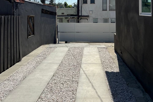 Concrete And Gravel Driveway