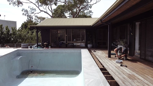 Install Wowod Decking Before Drill Screws Pool