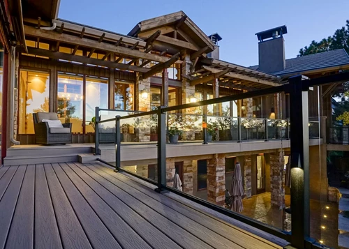 Evening House With Wrap Around Deck