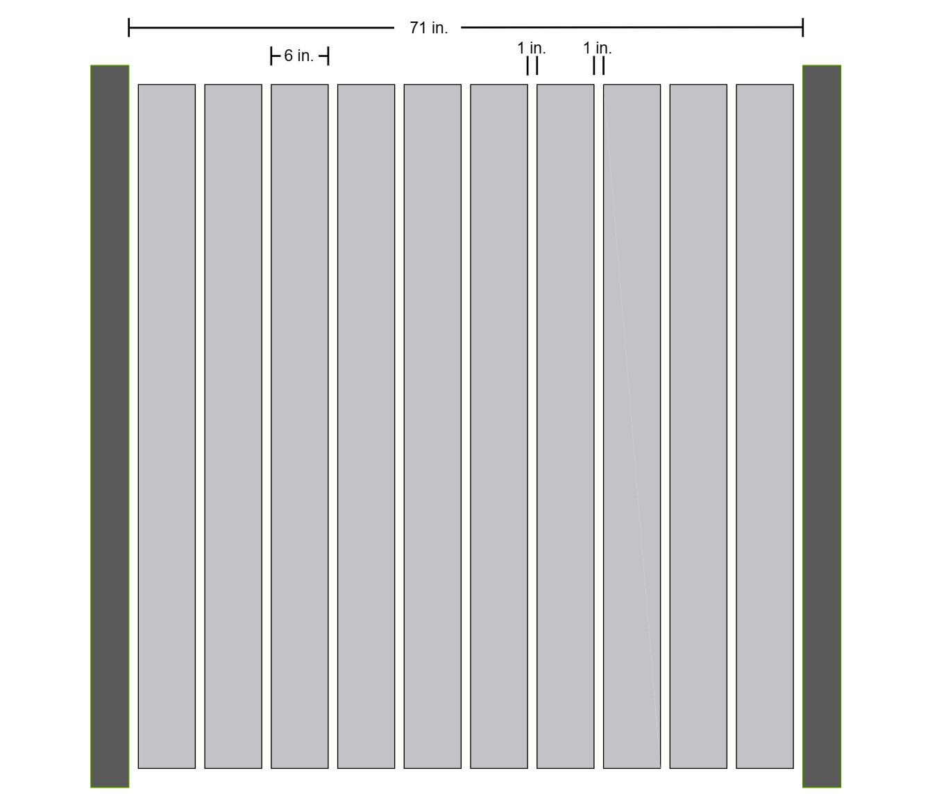 Diagram Showing Fence Post And Slat Widths