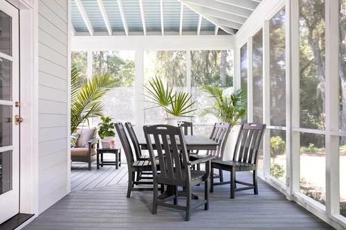 White Screened In Porch