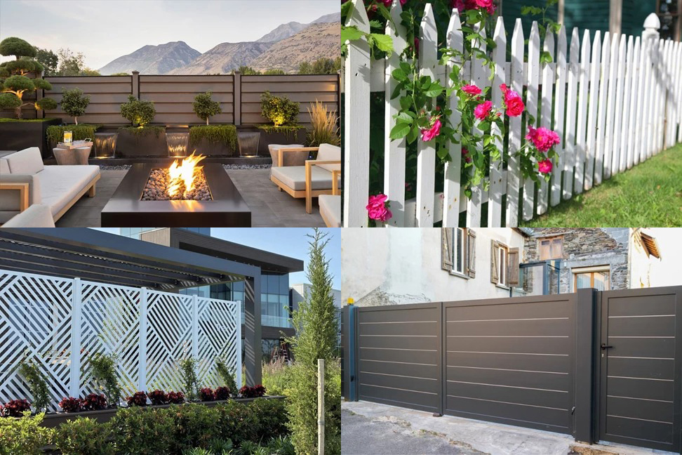 Multiple Image Collage Of Fence Designs