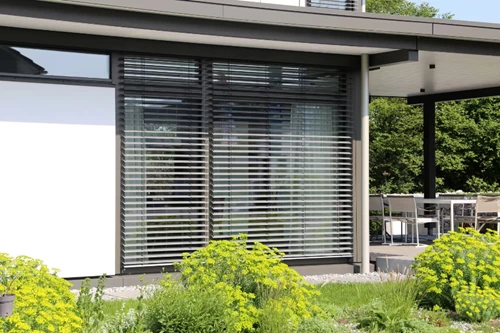 Covered Deck With Exterior Shades