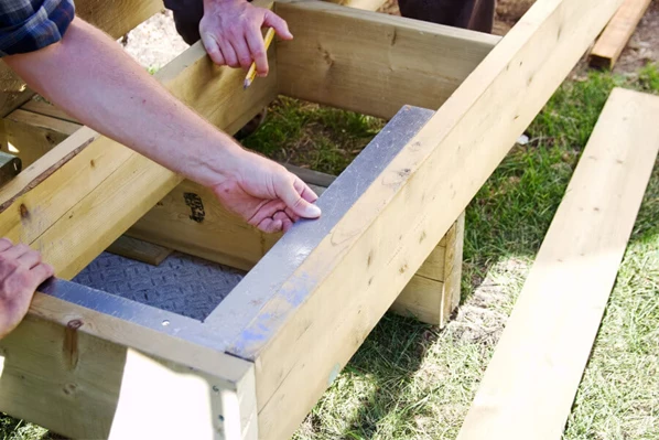 Deck Frame Squaring With Carpenters Tools