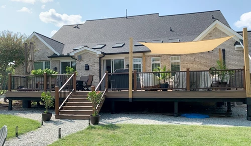 Deck With Canvas Tarp Shade