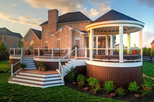 Multi Level Deck With Round Pergola