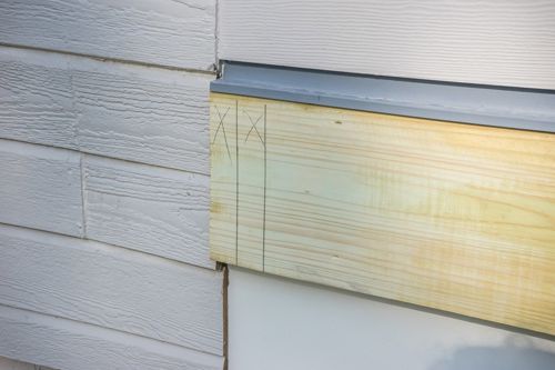 Marking for a doubled rim joist at an end of the ledger