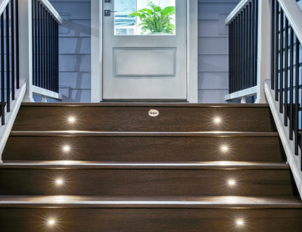 lights in deck stairs