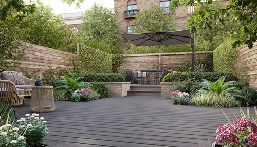 Urban Deck With Umbrella Sunshade