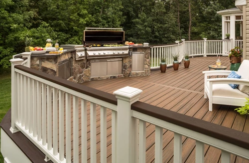 Composte Deck Railing With Bbq