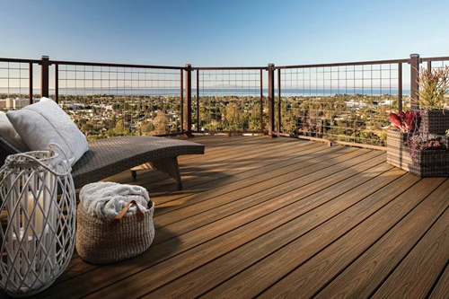 Angled Metal Railing With Hillside View