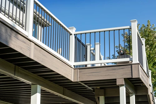 Deck With Mixed Material Railing