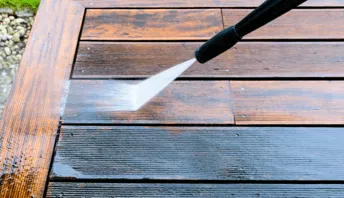 dish soap to clean wood deck