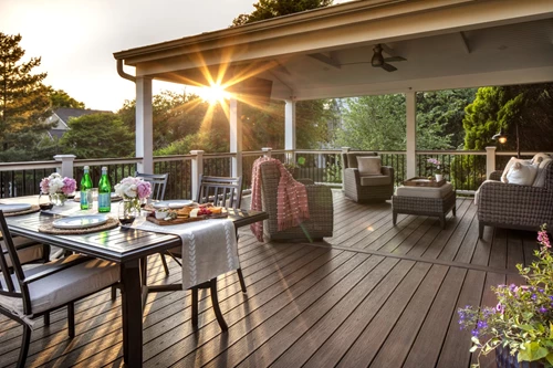 Wrap Around Deck At Sunset