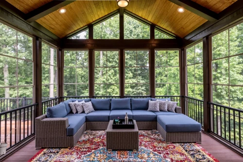 Dark Wood Screened In Porch