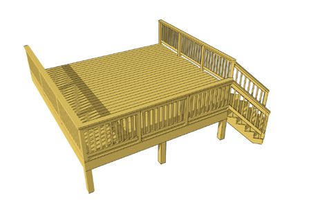 Low Elevation 16 x 16 Deck Plan | Decks.com by Trex