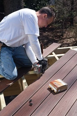 Deck Contractor Working