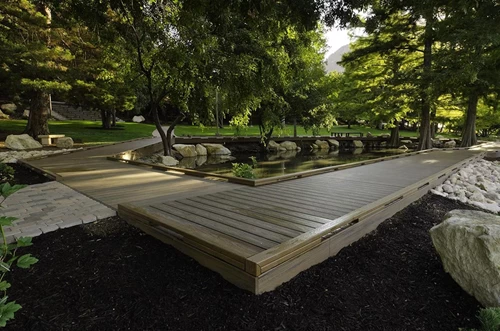 Floating Deck Wrapped Around A Pond