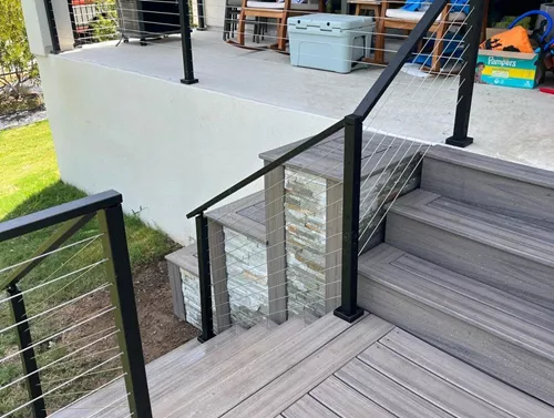 Cable Railing On Deck Staircase