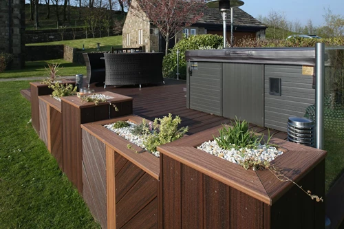 Hot Tub Deck With Tv Entertainment