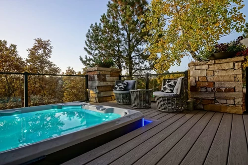 Deck Seating Near Hot Tub