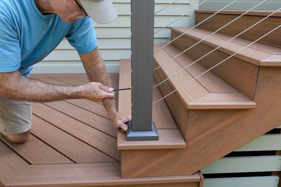 picture frame composite deck stairs