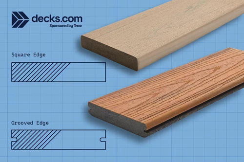 Square And Grooved Edge Composite Decking